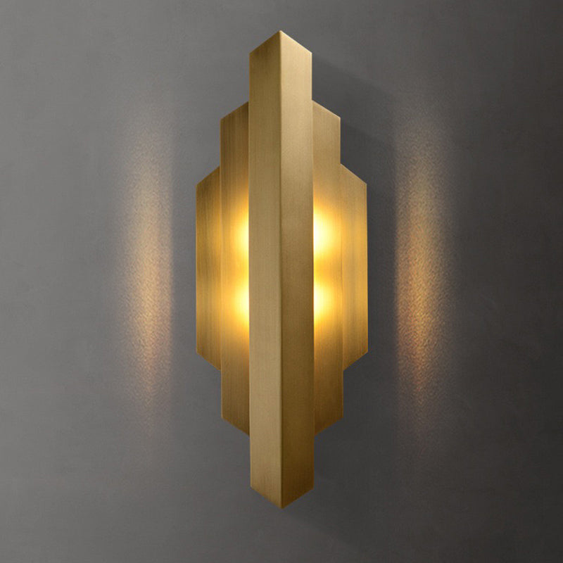 Iron Geometric Rectangle Stitching Wall Lamp