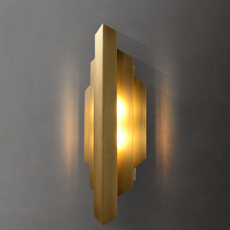 Iron Geometric Rectangle Stitching Wall Lamp