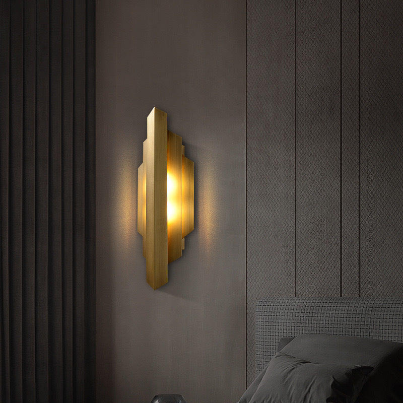 Iron Geometric Rectangle Stitching Wall Lamp