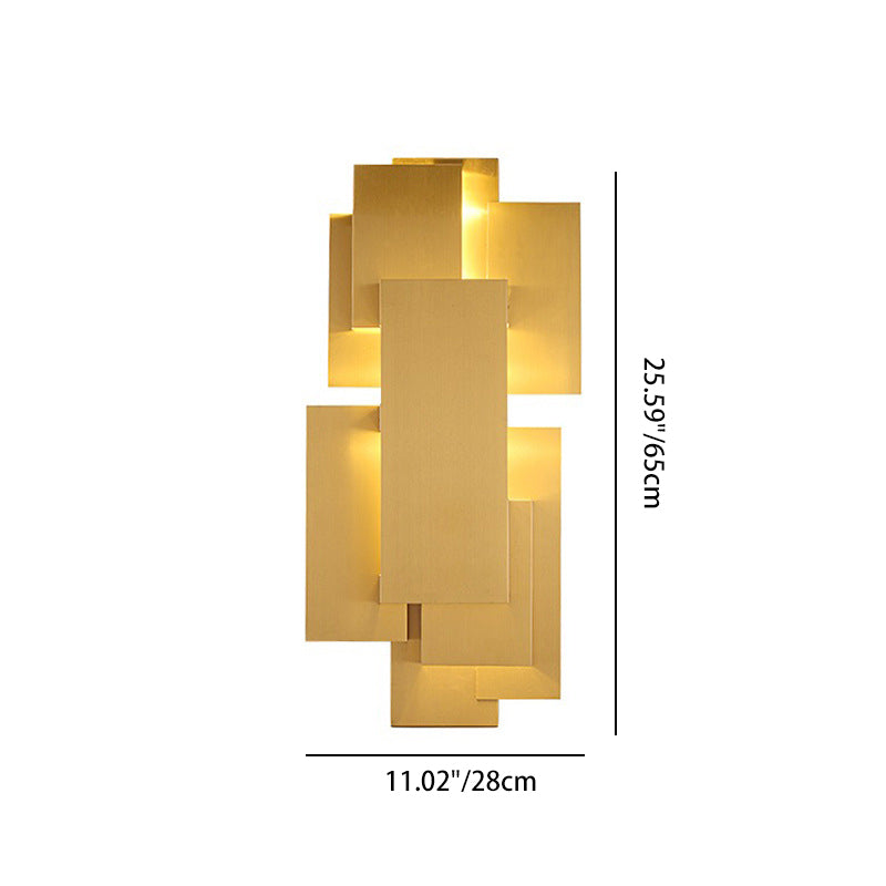 Iron Geometric Rectangle Stitching Wall Lamp
