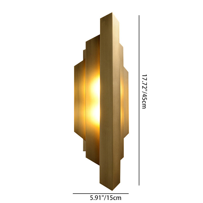 Iron Geometric Rectangle Stitching Wall Lamp
