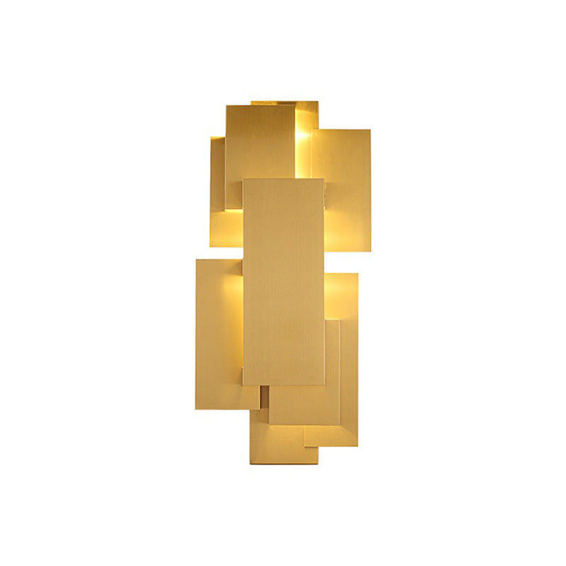 Iron Geometric Rectangle Stitching Wall Lamp