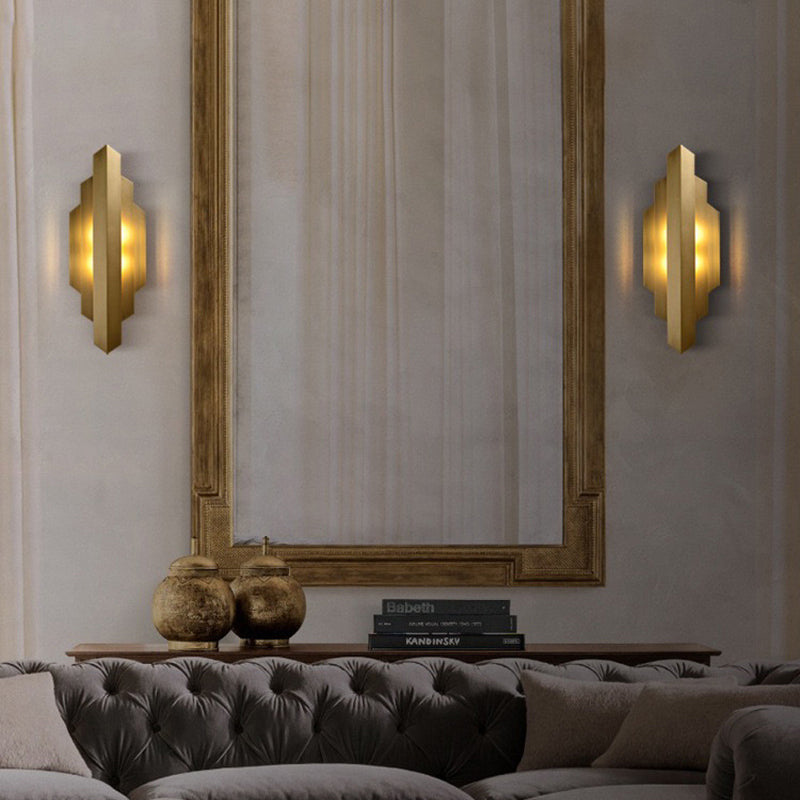 Iron Geometric Rectangle Stitching Wall Lamp