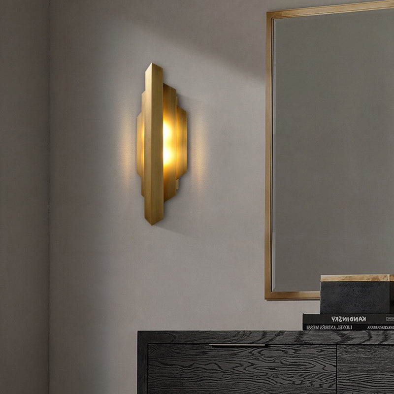 Iron Geometric Rectangle Stitching Wall Lamp