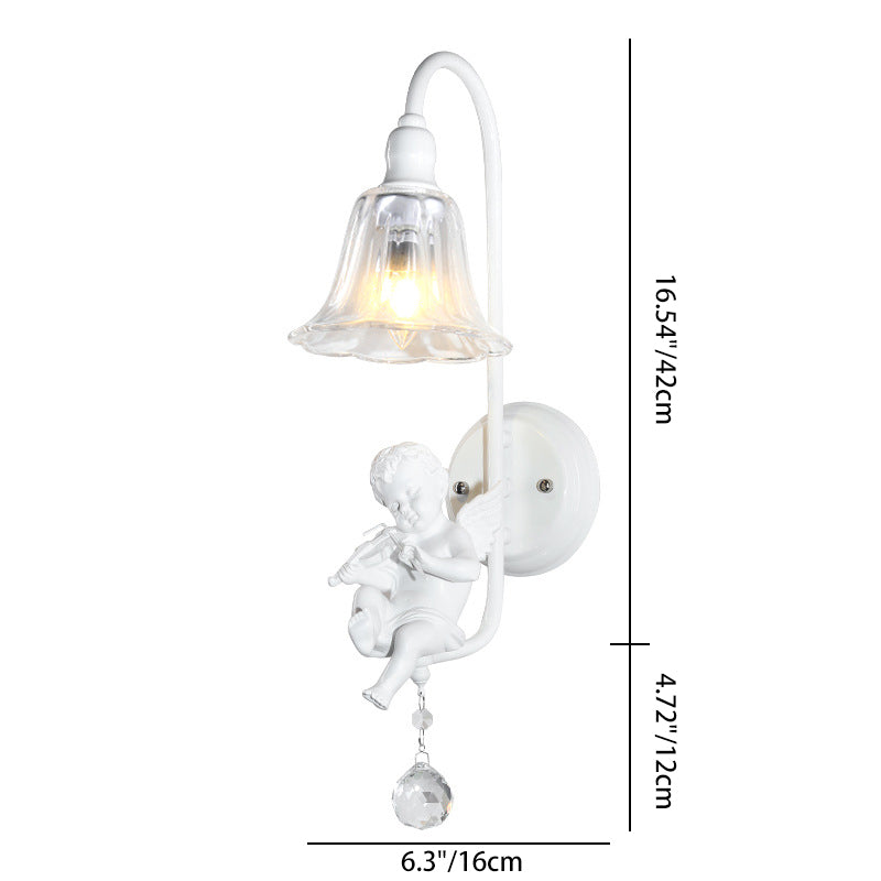 Angel Trumpet Resin Crystal Wall Lamp