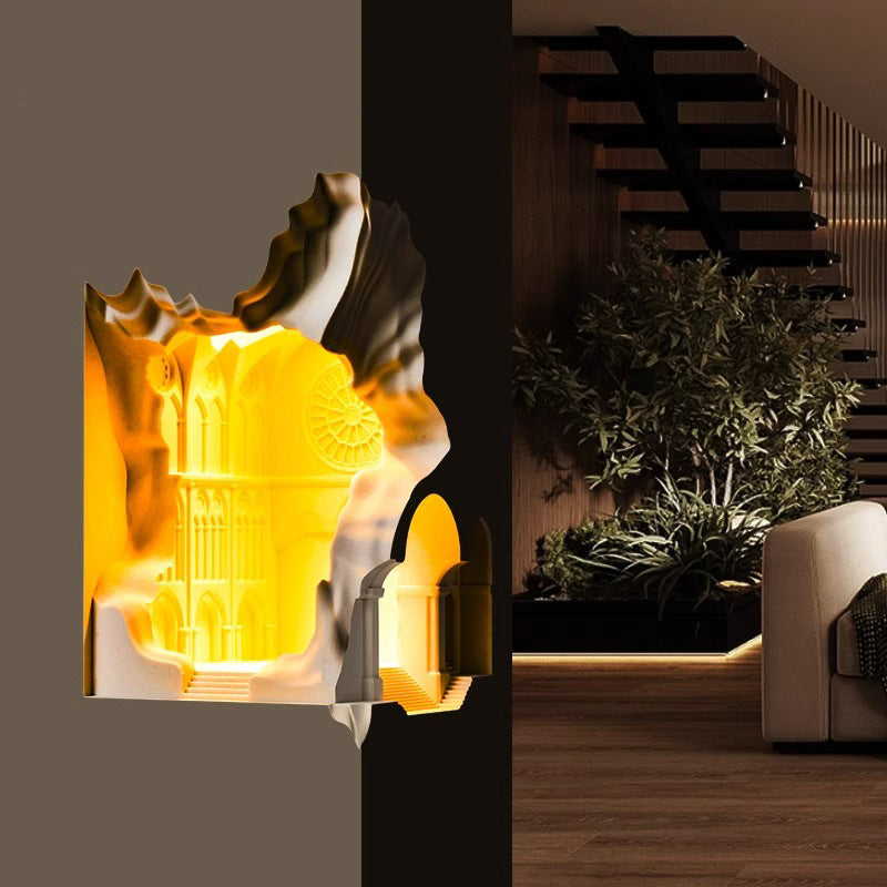 Plaster Castle Palace Embedded Wall Lamp