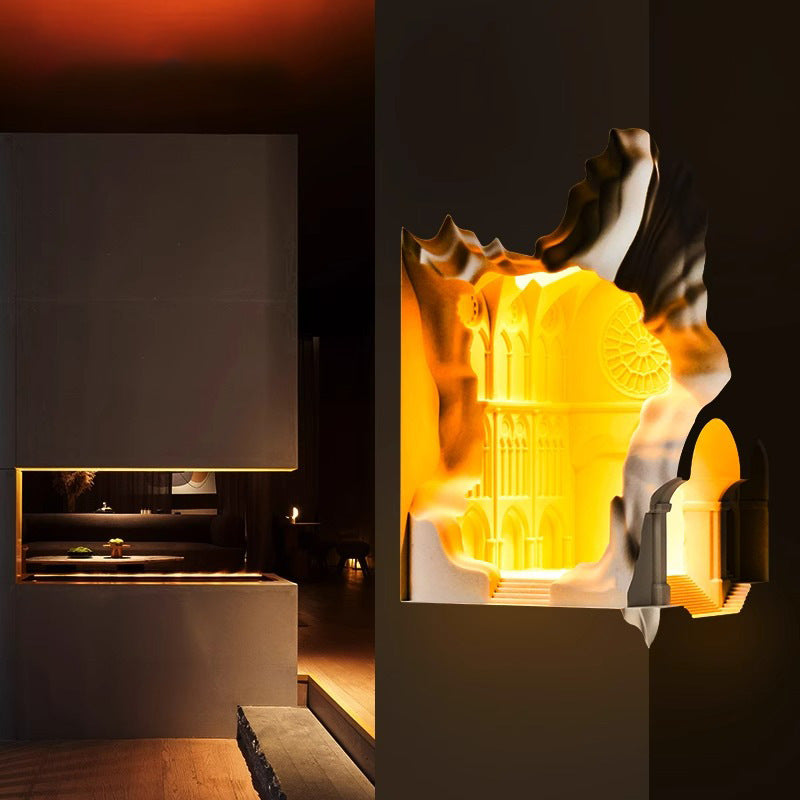 Plaster Castle Palace Embedded Wall Lamp