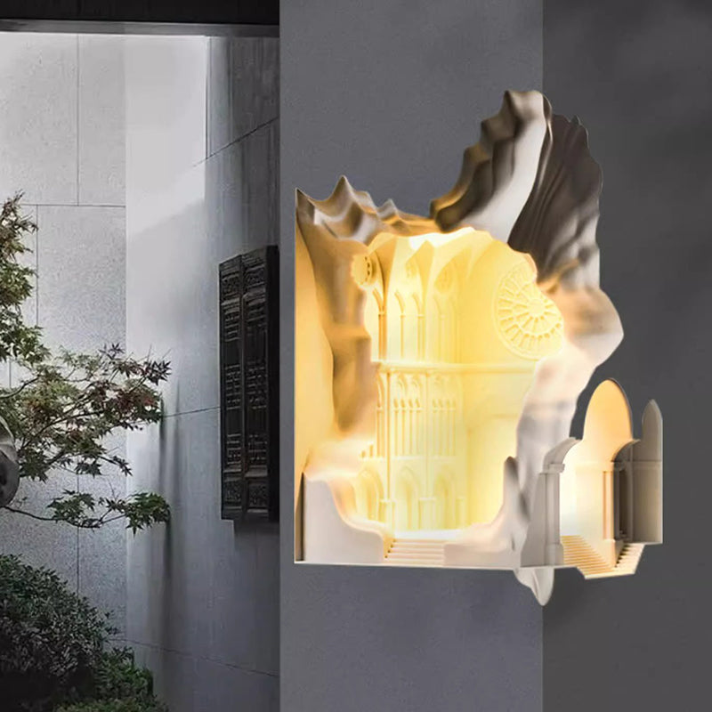 Plaster Castle Palace Embedded Wall Lamp