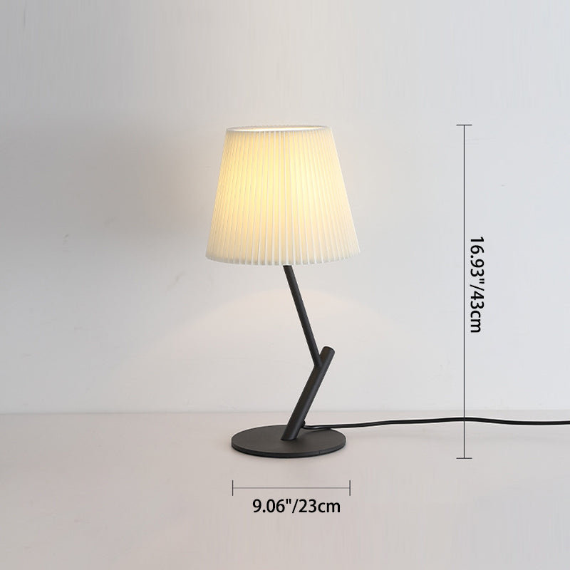 Pleated Fabric Hardware Tube Table Lamp