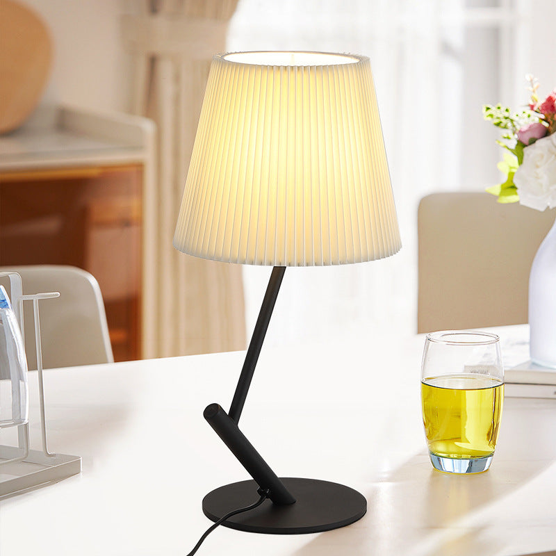 Pleated Fabric Hardware Tube Table Lamp