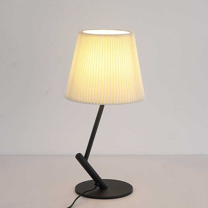 Pleated Fabric Hardware Tube Table Lamp