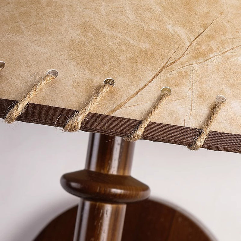 Fabric Conical Ash Wood Wall Lamp