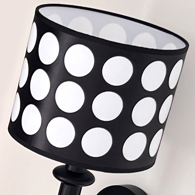 White Polka Dot Fabric Wall Lamp