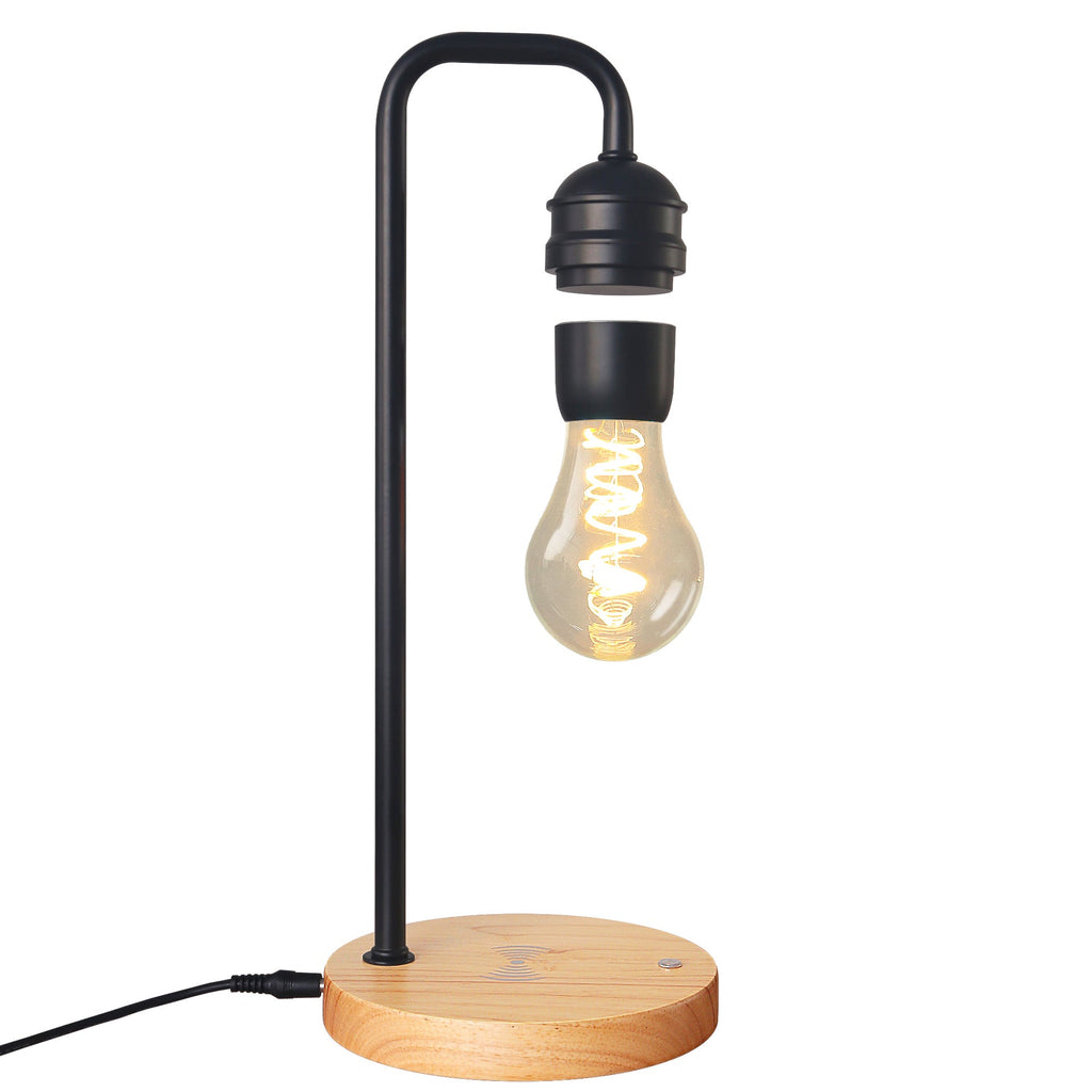 Rubber Wood Iron Magnetic Table Lamp