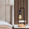 Rubber Wood Iron Magnetic Table Lamp