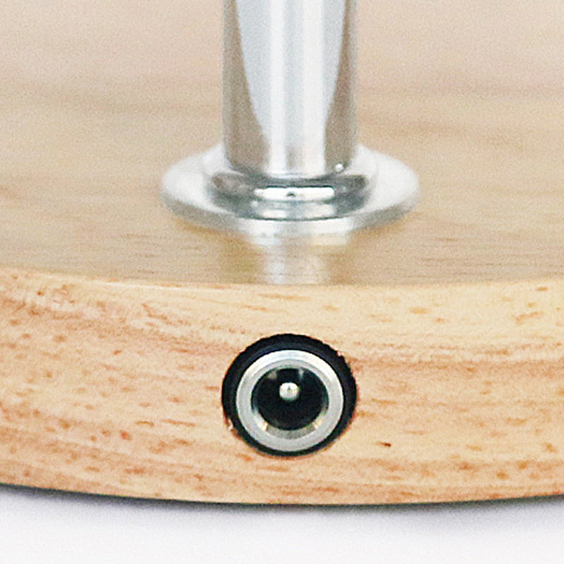 Rubber Wood Iron Magnetic Table Lamp