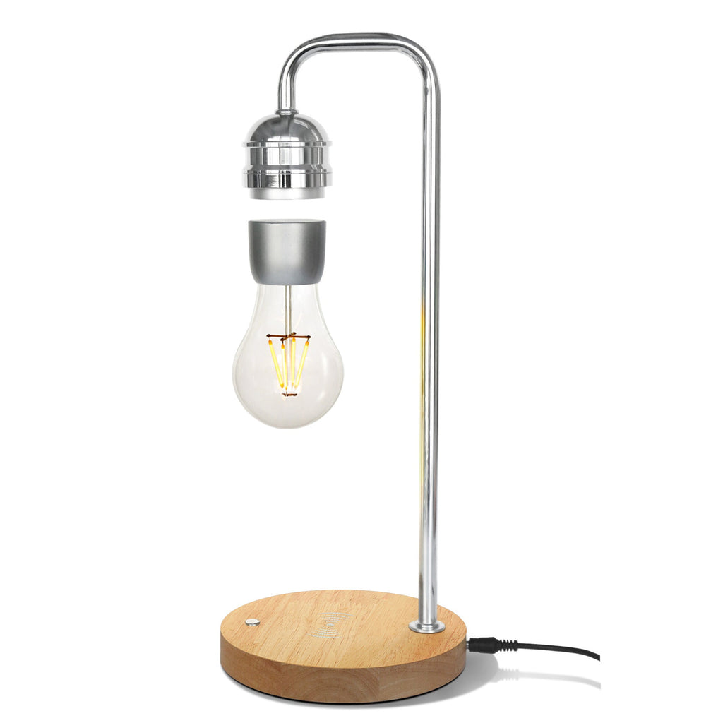 Rubber Wood Iron Magnetic Table Lamp