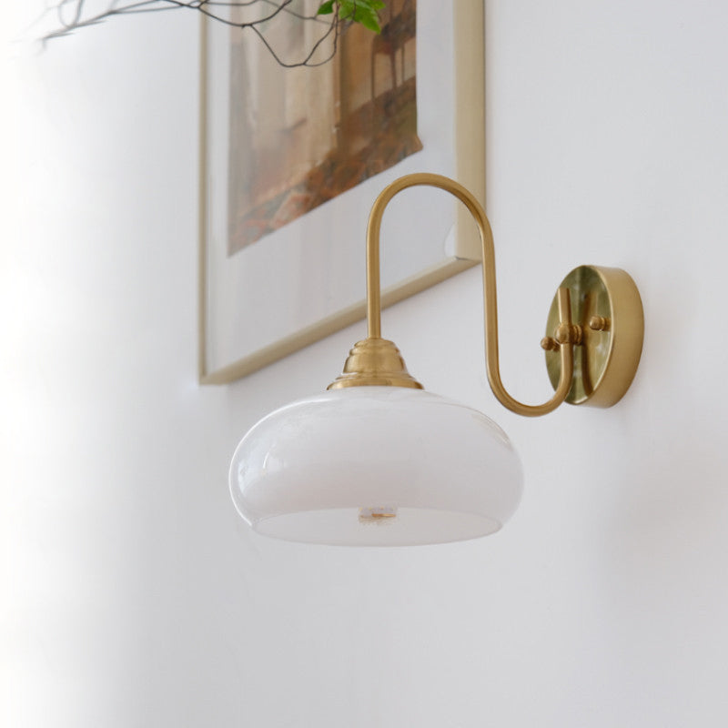 Glass Round Iron Dining Wall Lamp