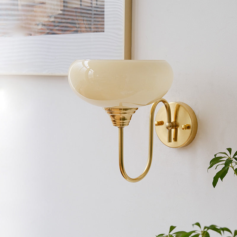 Glass Round Iron Dining Wall Lamp