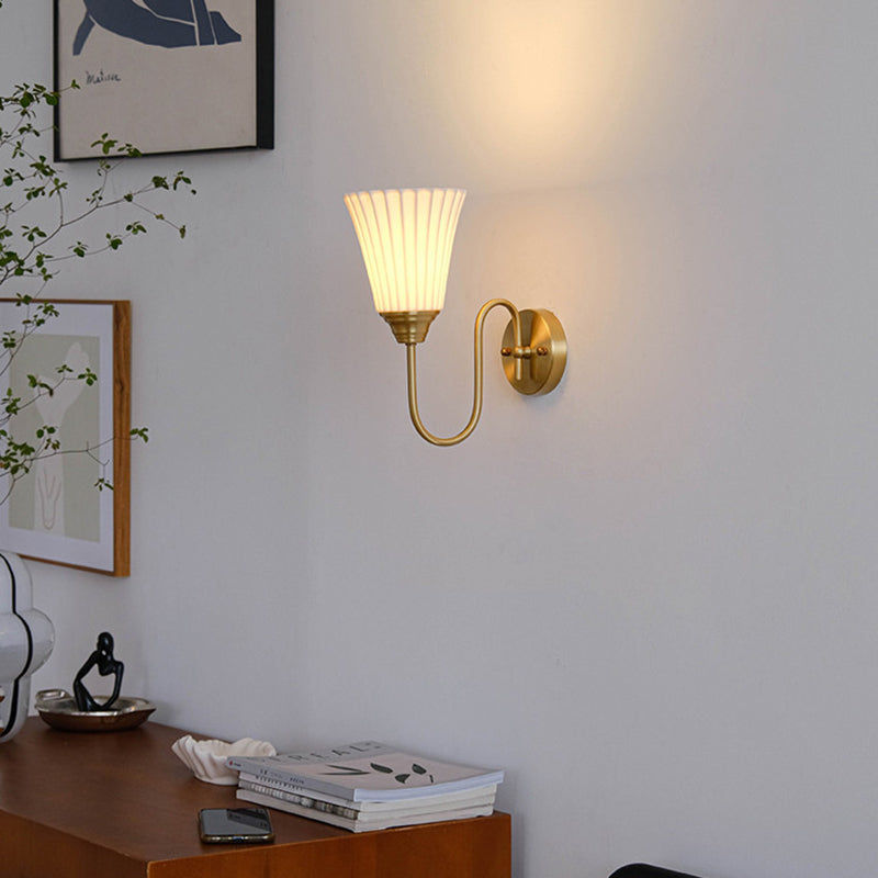 Vertical Grain Ceramic Iron Wall Lamp