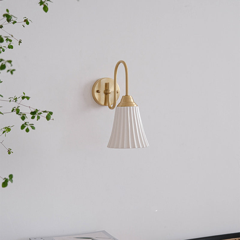 Vertical Grain Ceramic Iron Wall Lamp
