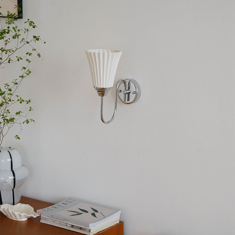 Vertical Grain Ceramic Iron Wall Lamp