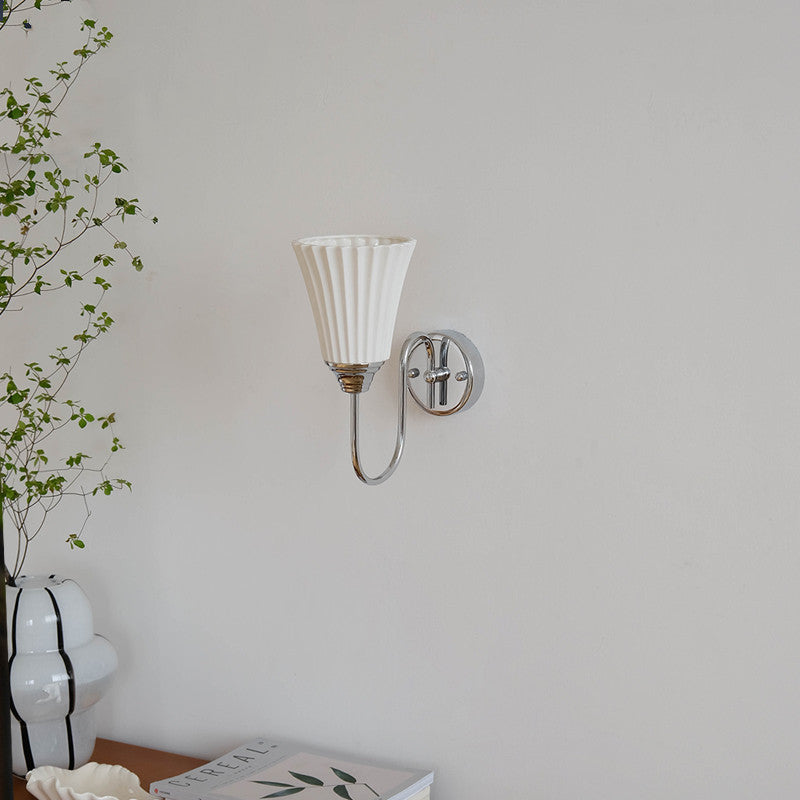 Vertical Grain Ceramic Iron Wall Lamp