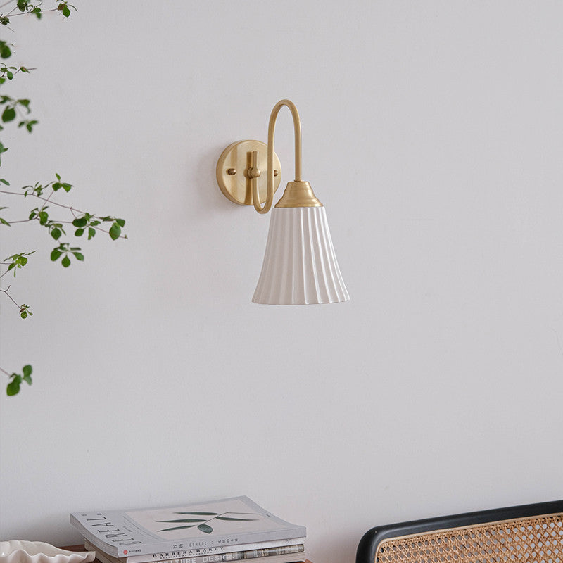 Vertical Grain Ceramic Iron Wall Lamp