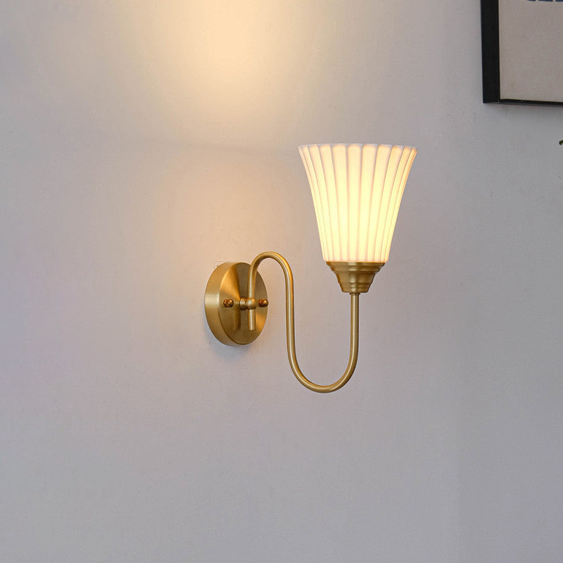 Vertical Grain Ceramic Iron Wall Lamp