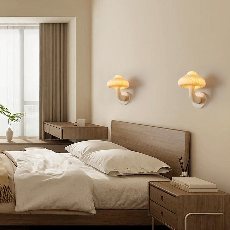 Resin Mushroom Hardware Living Wall Lamp