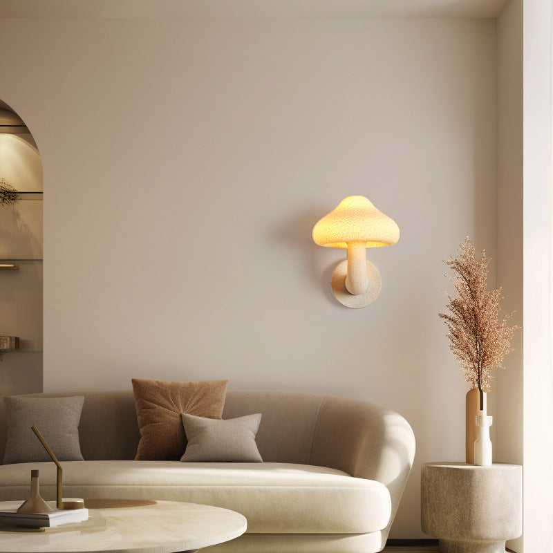 Resin Mushroom Hardware Living Wall Lamp