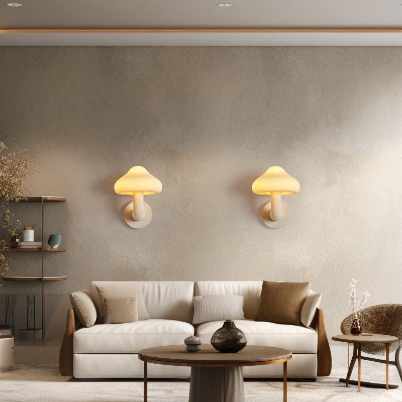 Resin Mushroom Hardware Living Wall Lamp