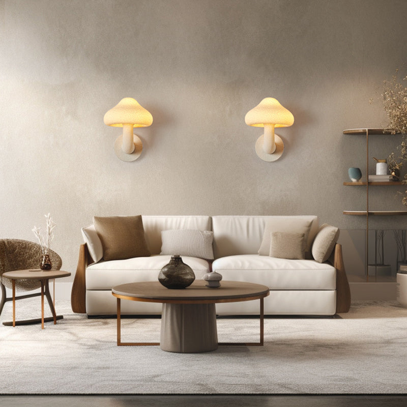 Resin Mushroom Hardware Living Wall Lamp