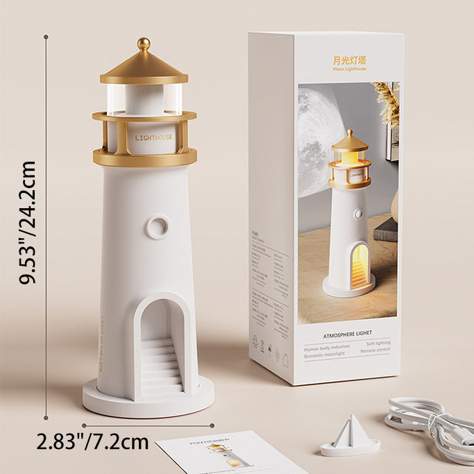 ABS Moonlight Lighthouse Projector Table Lamp