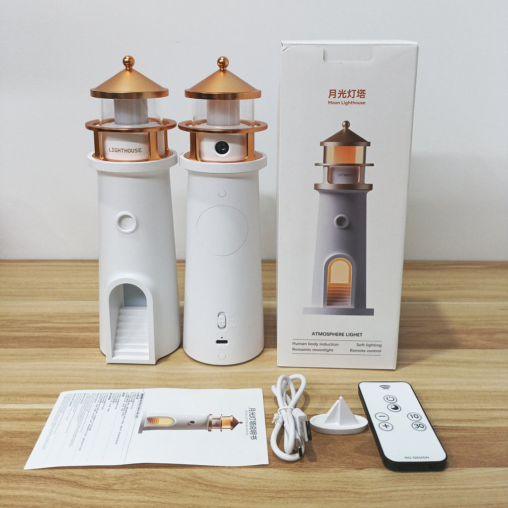 ABS Moonlight Lighthouse Projector Table Lamp