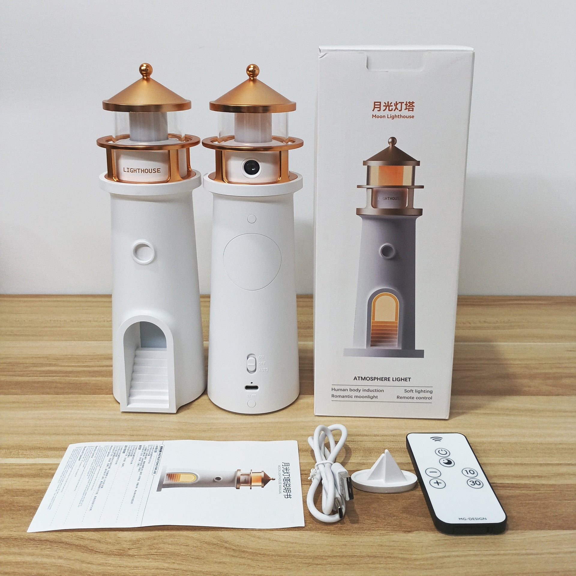 ABS Moonlight Lighthouse Projector Table Lamp