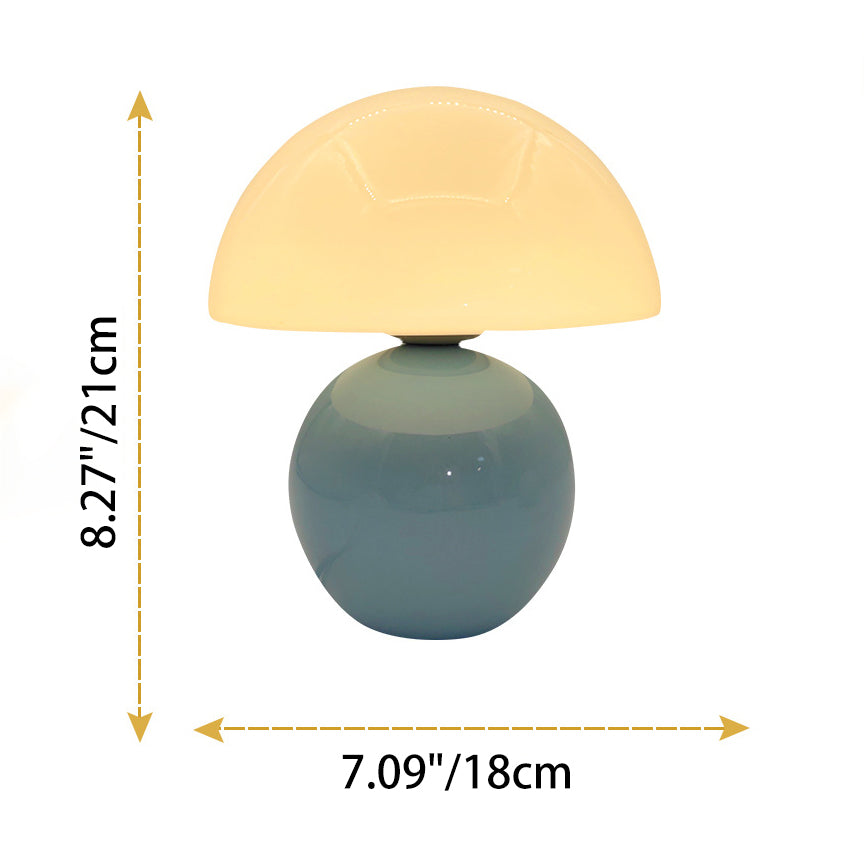 Glass Ceramic Mushroom Study Table Lamp