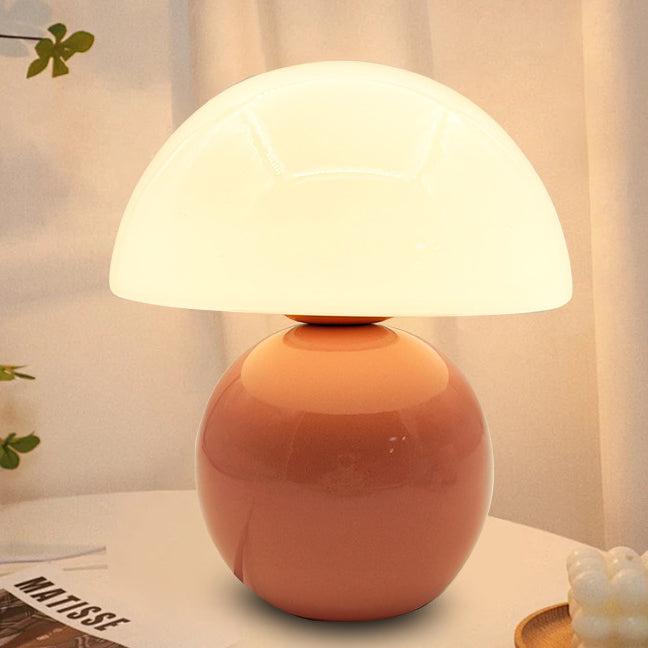 Glass Ceramic Mushroom Study Table Lamp