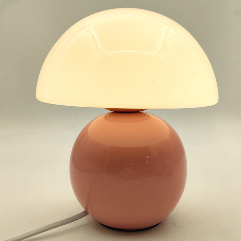 Glass Ceramic Mushroom Study Table Lamp