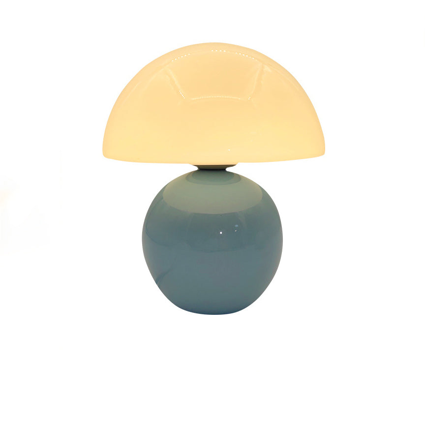 Glass Ceramic Mushroom Study Table Lamp