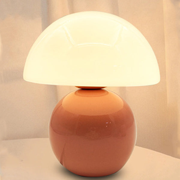 Glass Ceramic Mushroom Study Table Lamp