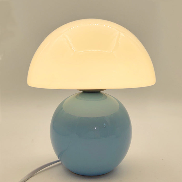 Glass Ceramic Mushroom Study Table Lamp