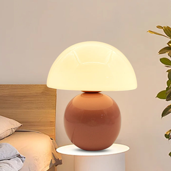 Glass Ceramic Mushroom Study Table Lamp