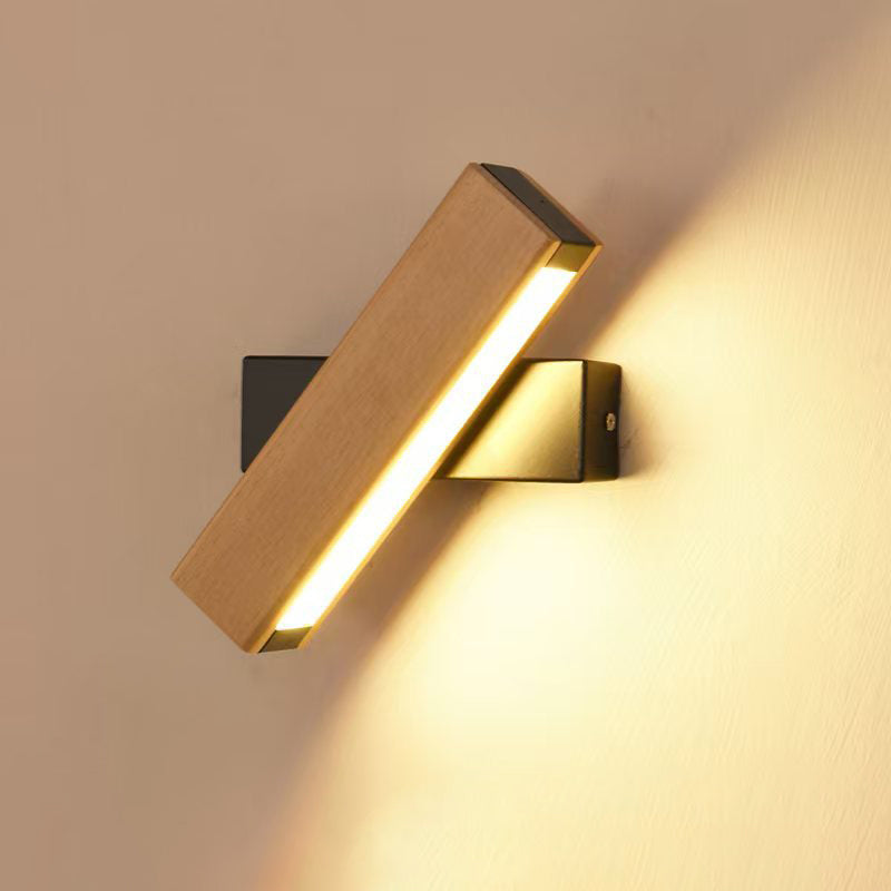 Wood Grain Aluminum Long Wall Lamp