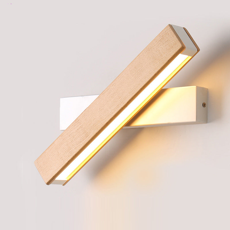 Wood Grain Aluminum Long Wall Lamp