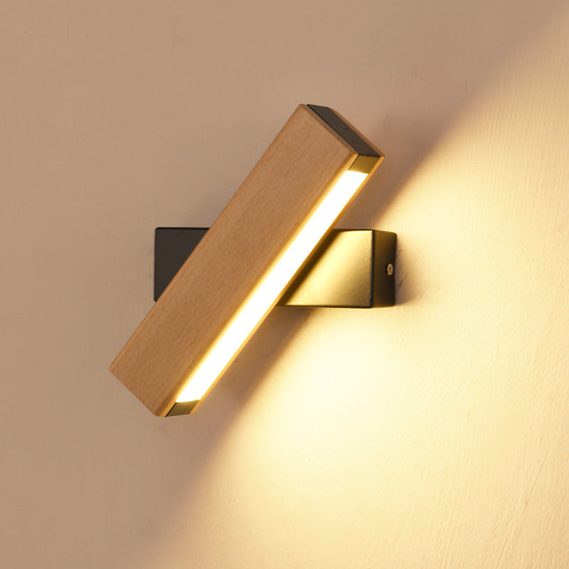 Wood Grain Aluminum Long Wall Lamp