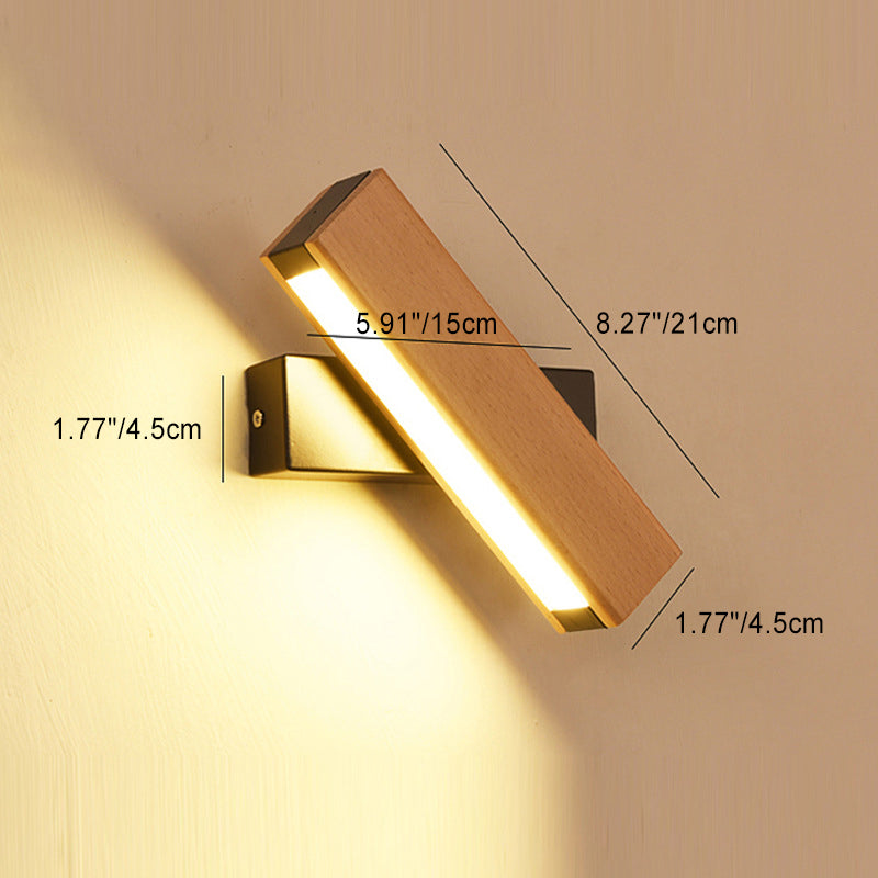 Wood Grain Aluminum Long Wall Lamp