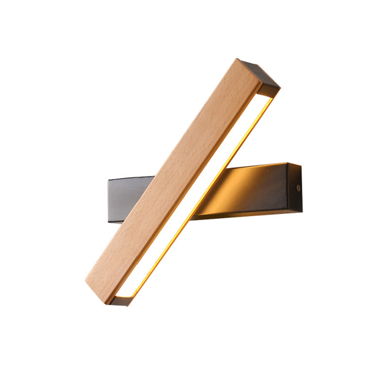 Wood Grain Aluminum Long Wall Lamp