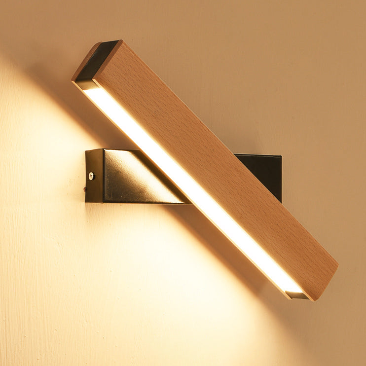 Wood Grain Aluminum Long Wall Lamp