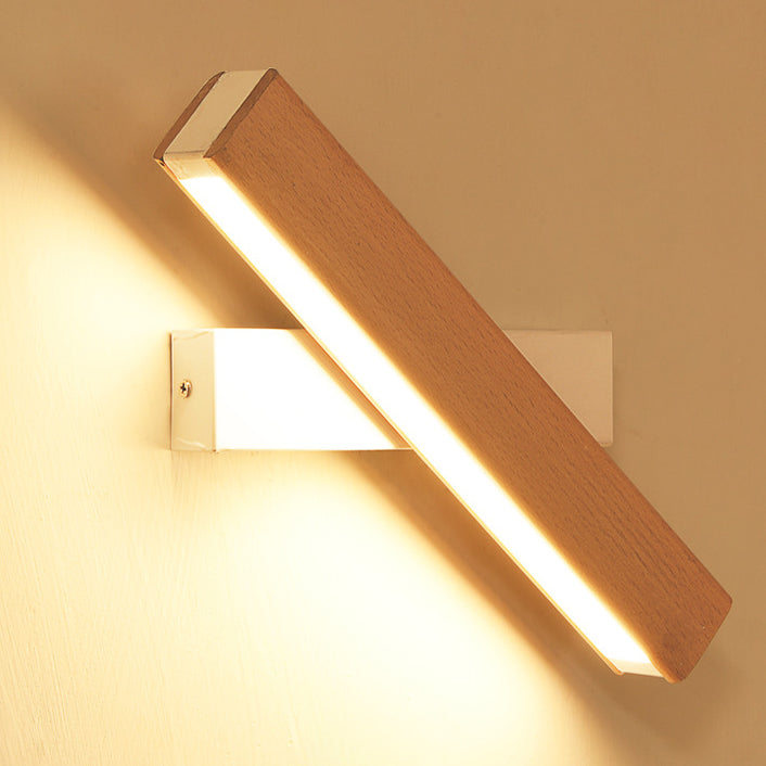 Wood Grain Aluminum Long Wall Lamp